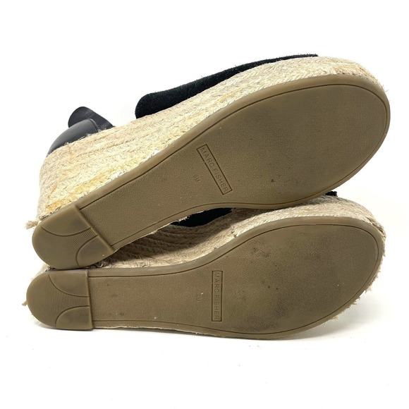 Marc Fisher Cala Wedge Black Suede Platform Espadrille Sandal Women's Size 9M - Picture 9 of 9